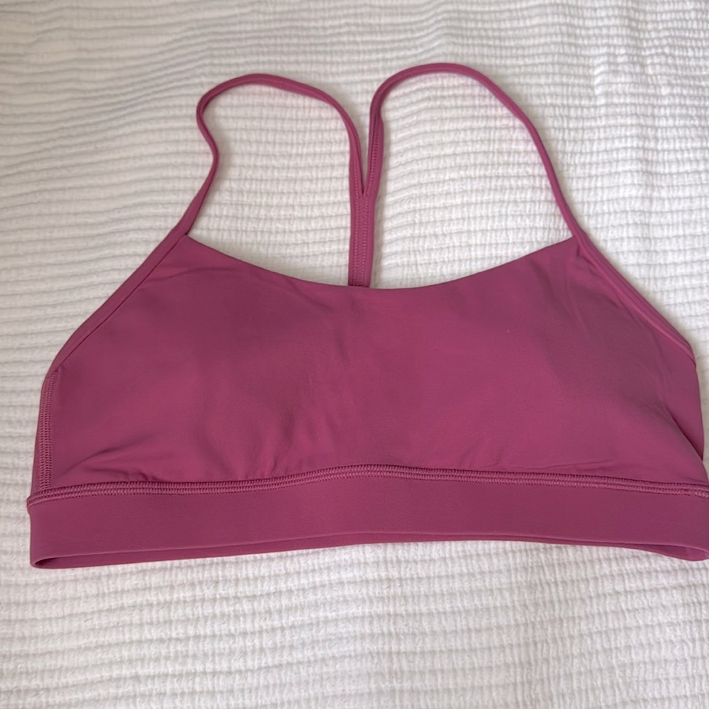 Lululemon Flow Y Sports Bra - Sz 8 Pink Lychee